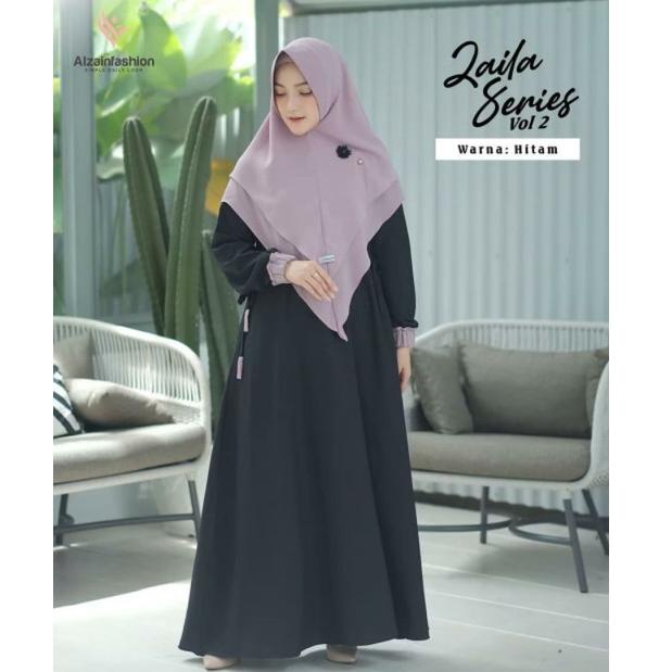 ZAILA SYARI GAMIS SYARI PLUS KHIMAR CERUTY UKURAN S M  L XL XXL XXXL 4XL BUSUI POLOS MAXI DRESS SET 