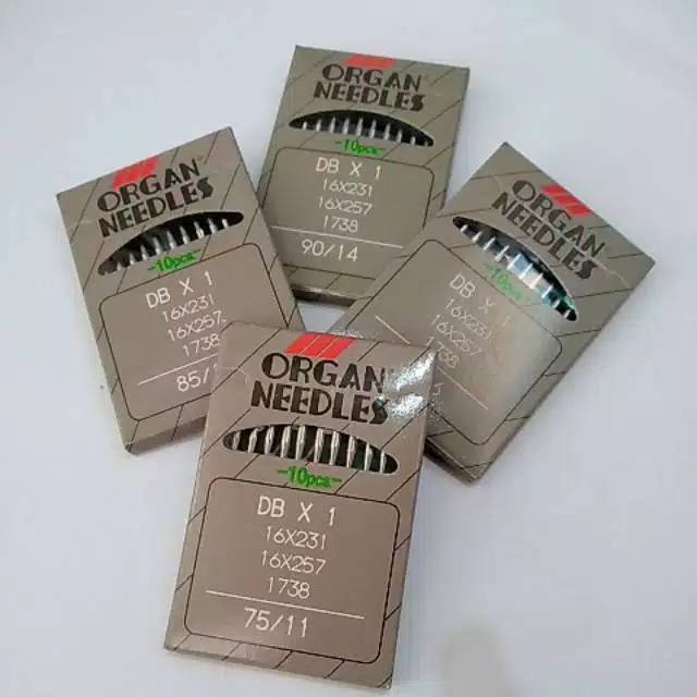 Jarum Mesin Jahit merk ORGAN NEEDLES DBx1 Untuk mesin besar dan hitam