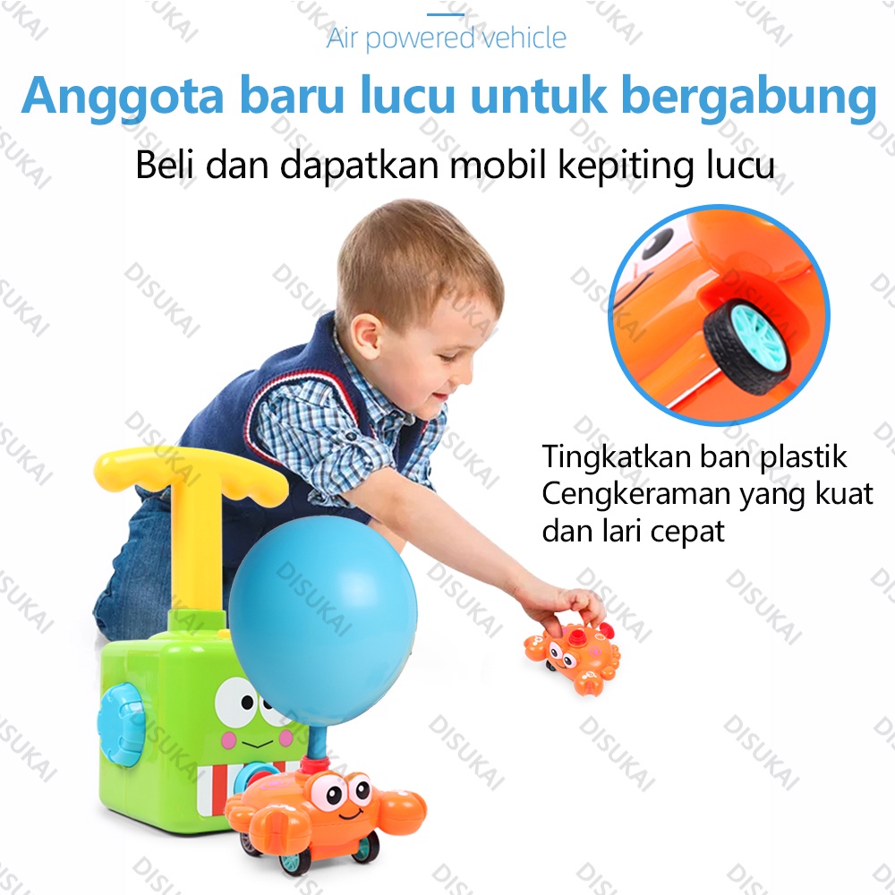 【Stok Baru】Mobil mainan Balon jet set roket luar angkasa Mainan roket pengangkat mobil jet Berisi 2 mobil, 1 mobil kepiting, 12 Balloon, 1 set mainan peluncuran roket