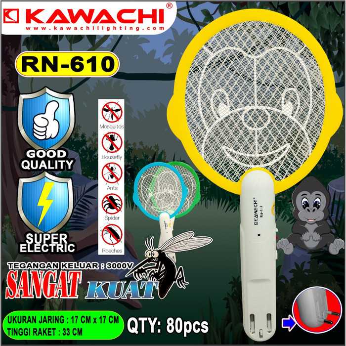 raket nyamuk mini cas kawachi RN-610 - perangkap nyamuk - pest control
