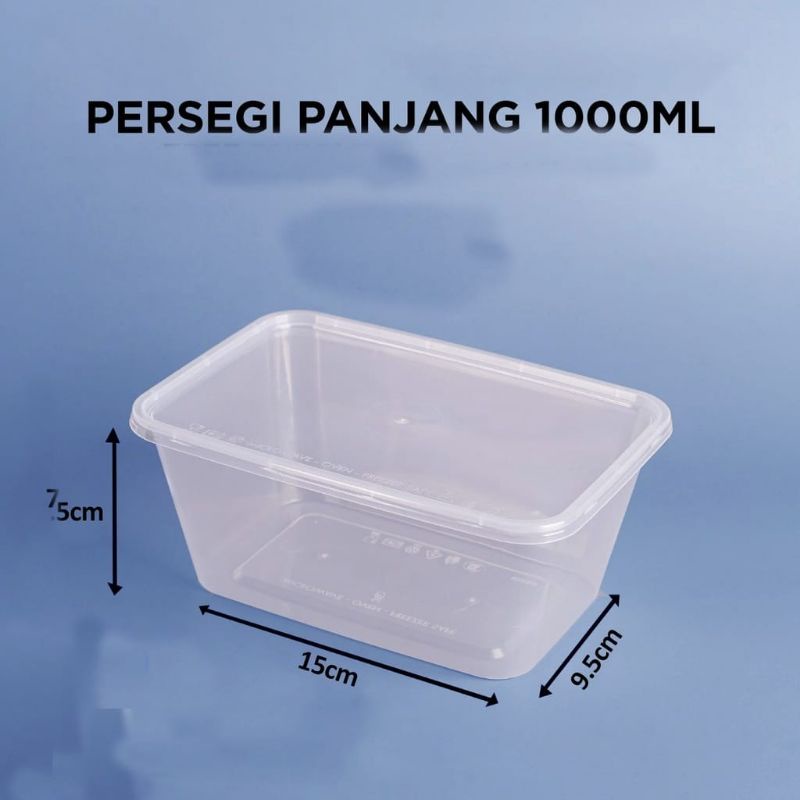 Tepak Makan Plastik / Tempat Makan / Thinwall Kotak 1000ml