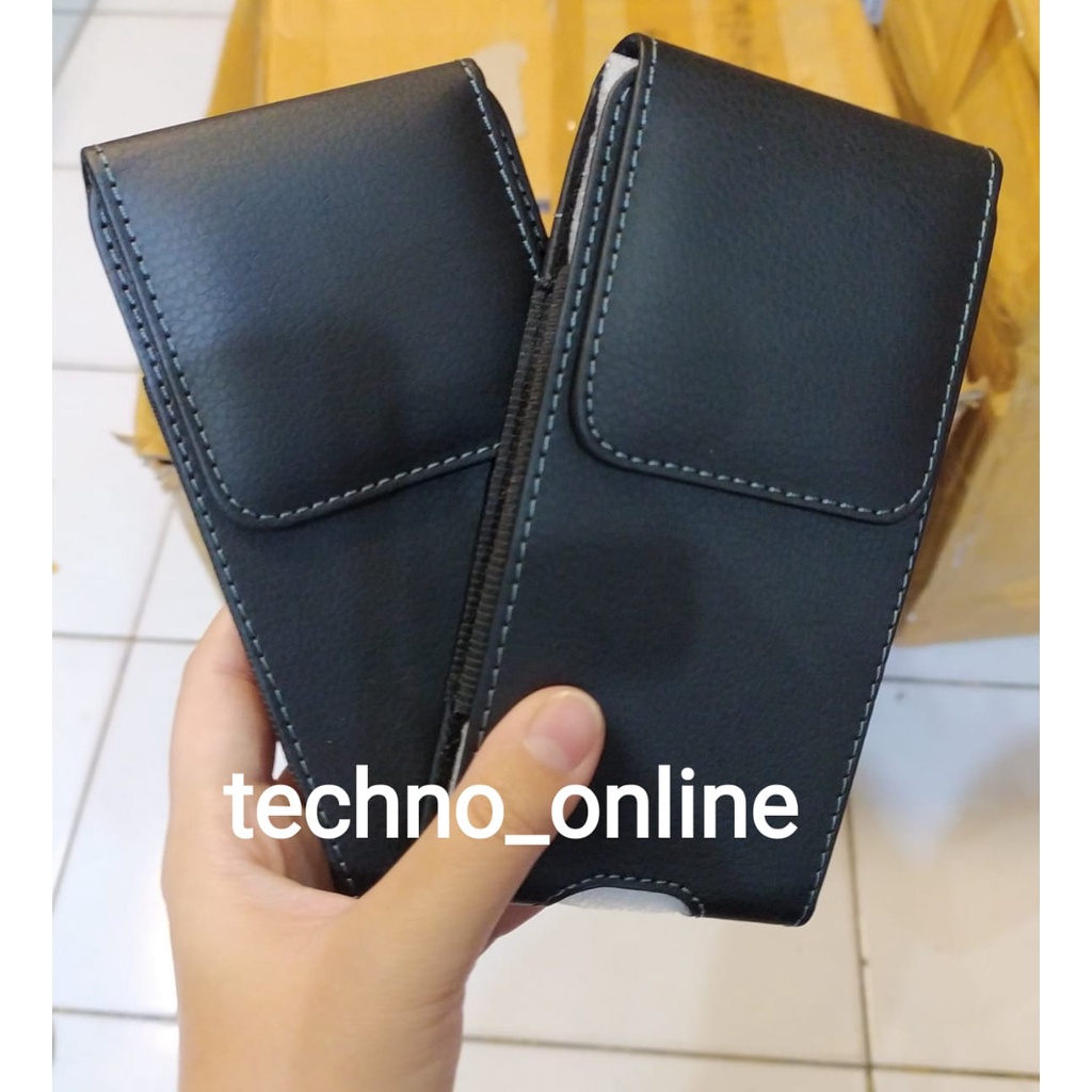 Sarung Dompet Tas Tempat HP Pinggang Kulit Vertical