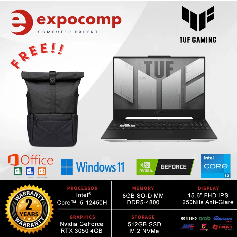 ASUS GAMING TUF Dash F15 FX517ZC-I535B6W-O WHITE CORE i5-12450