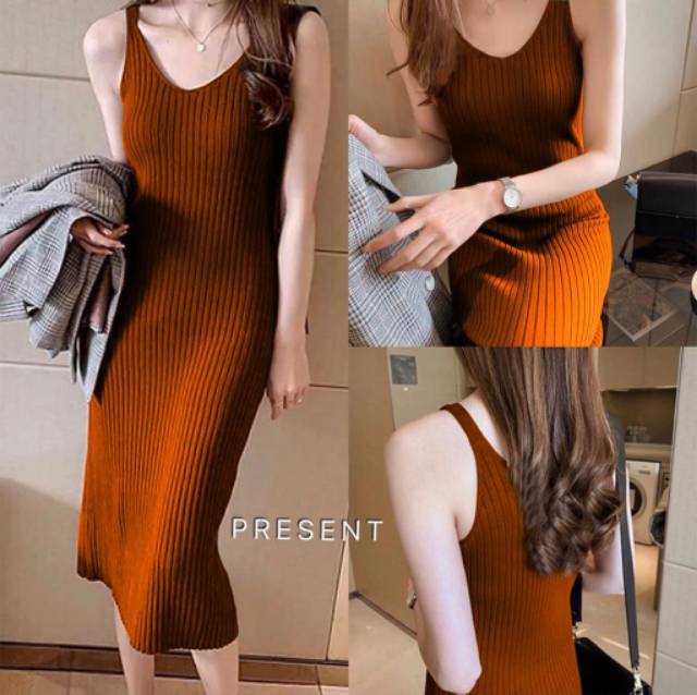 Dress Seline Rajut BG9 / DRESS / TERUSAN / LONG DRESS RAJUT WANITA KOREA / MURAH / BEST SELLER