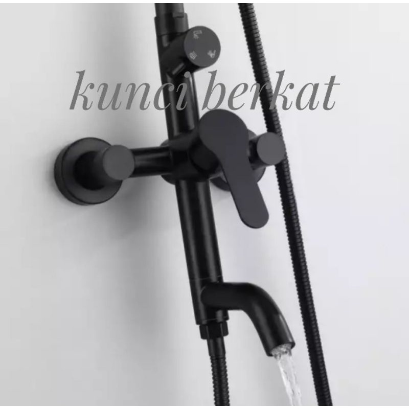 Shower set hitam/Shower tiang hitam black/Shower Coloum Panas Dingin/ 3 in 1