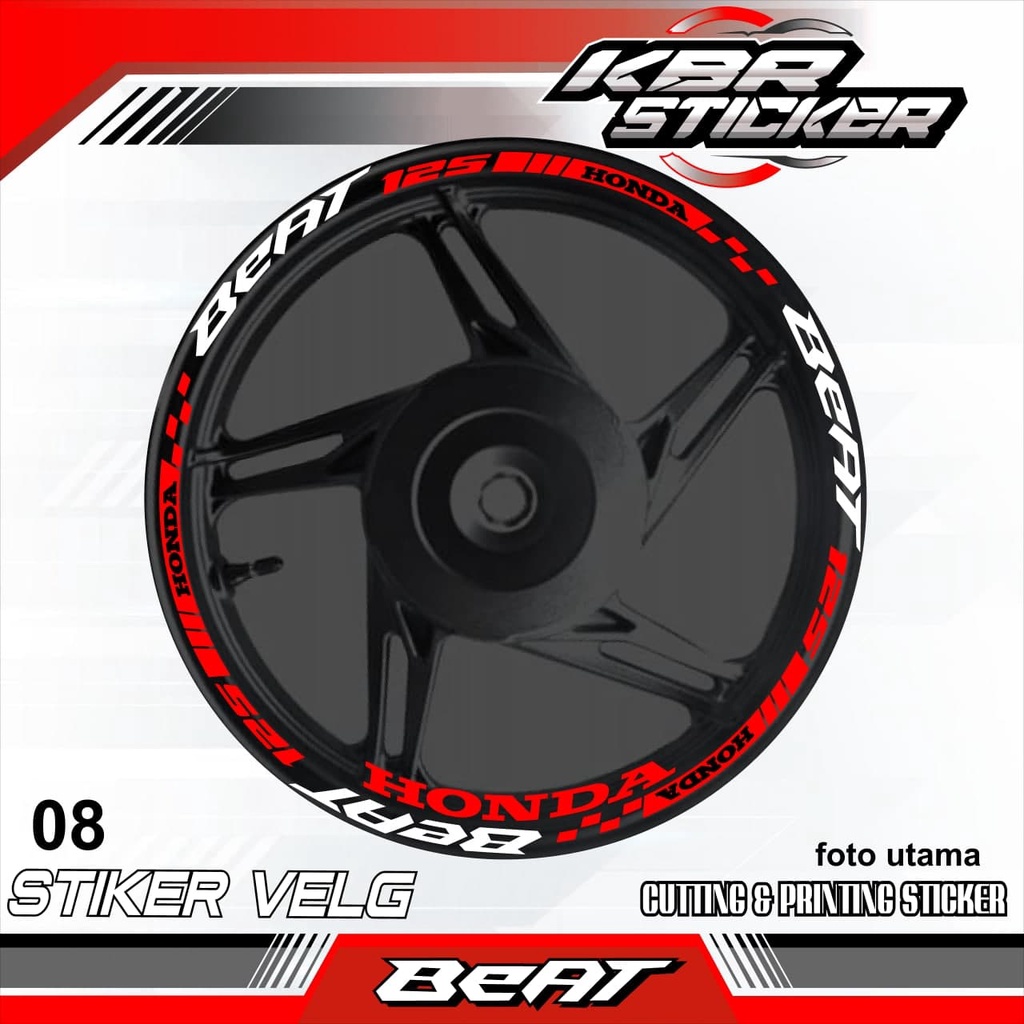 Beat sticker velg beat motor honda motor sticker velg variasi Racing beat.08 (cod) stiker velg motor
