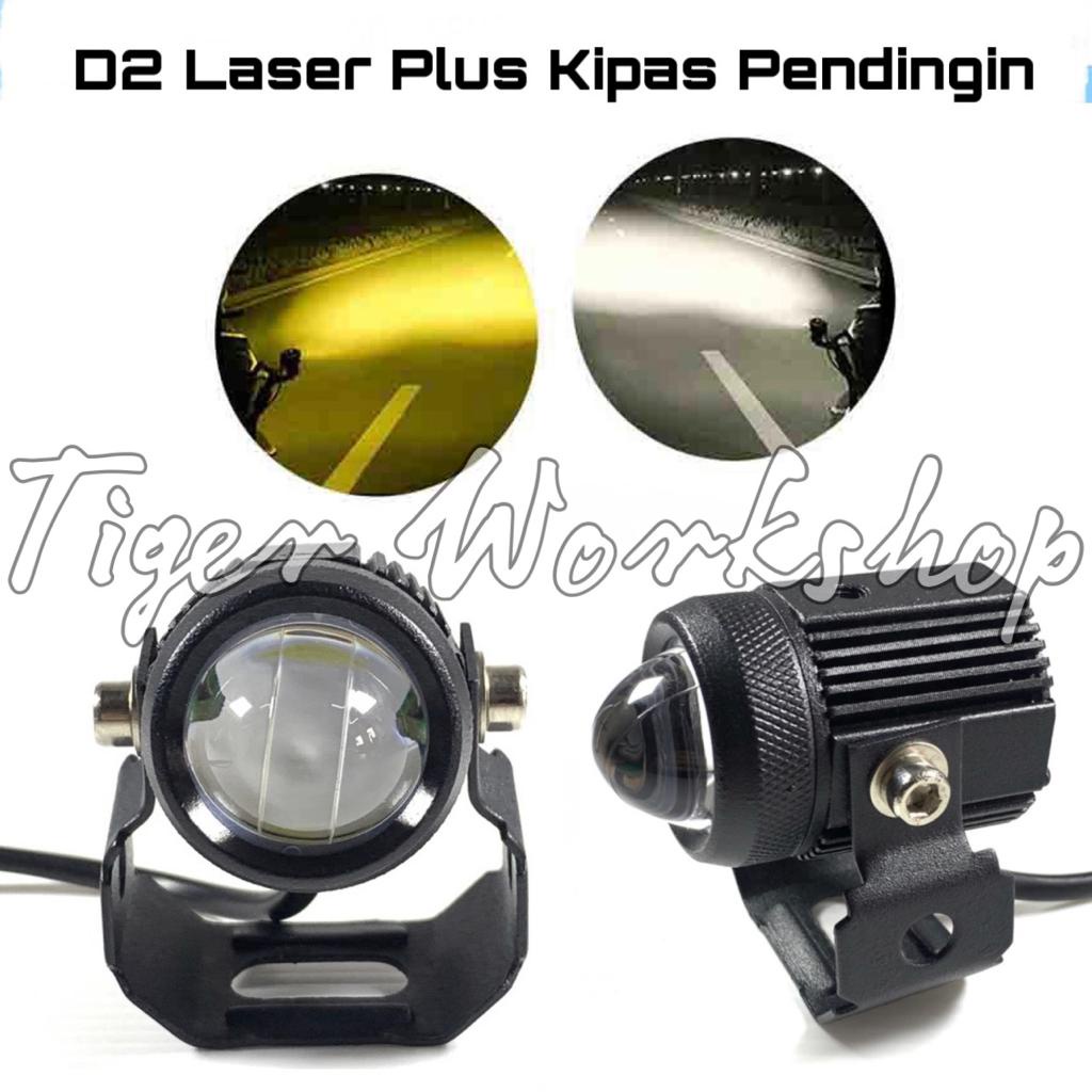 LASER FOGLAMP D2 Korean Led Chip SUPERBRIGHT HI LOO LAMPU TEMBAK LASER PLUS KIPAS PENDINGIN UNIVERSAL