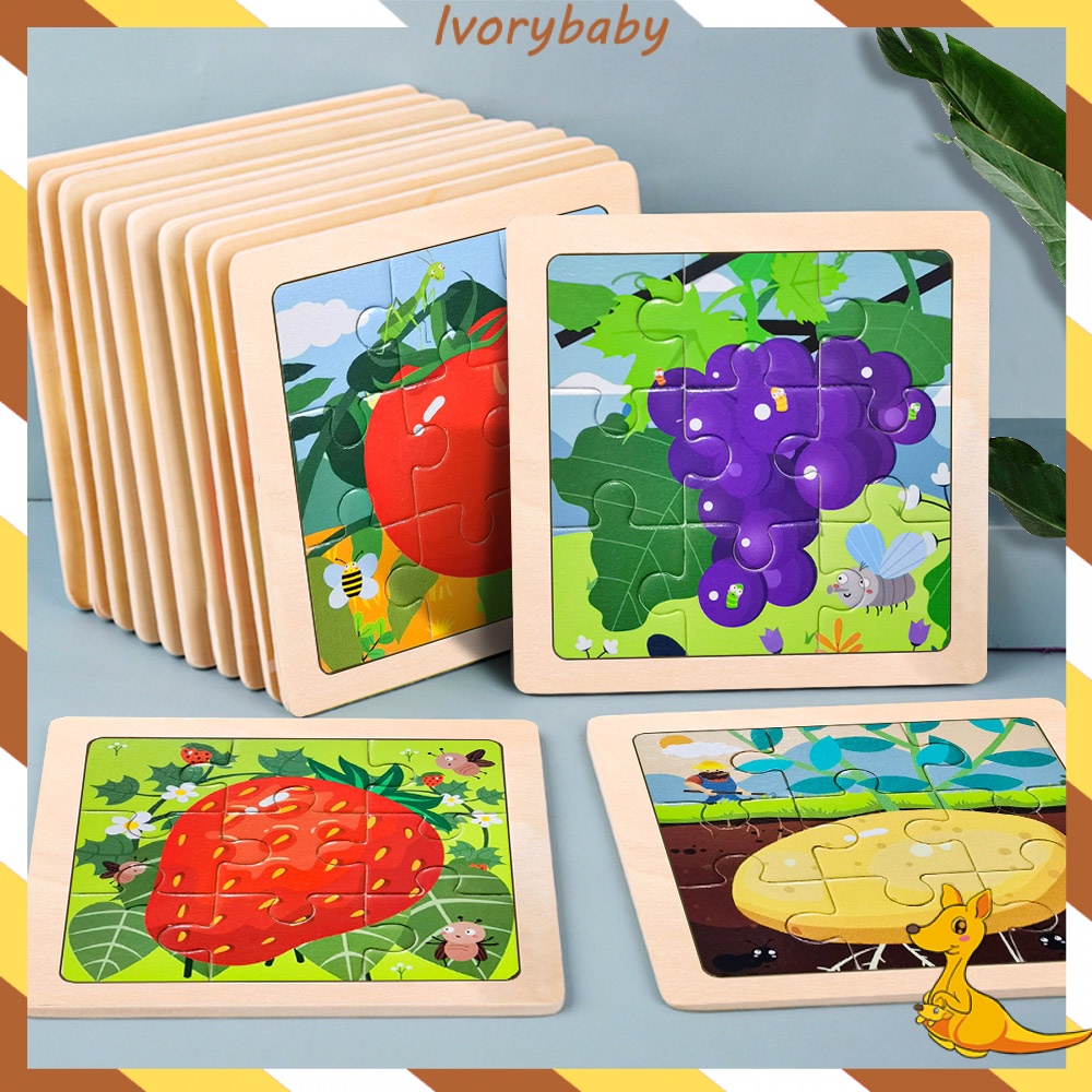 Ivorybaby Mainan anak puzzle kayu jigsaw wooden toys