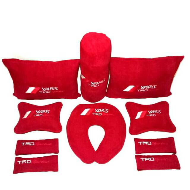 Toyota yaris bantal aksesoris mobil merah