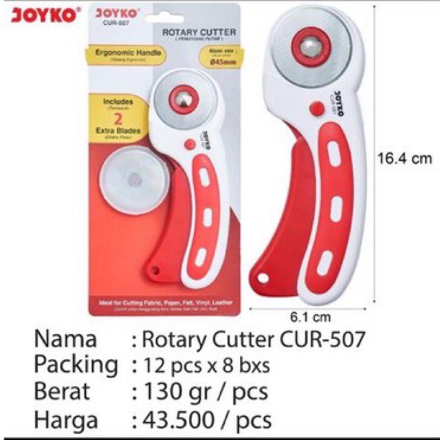 

Rotary Cutter / Pemotong Putar / Kater Putar CUR-507 Cur507 Joyko