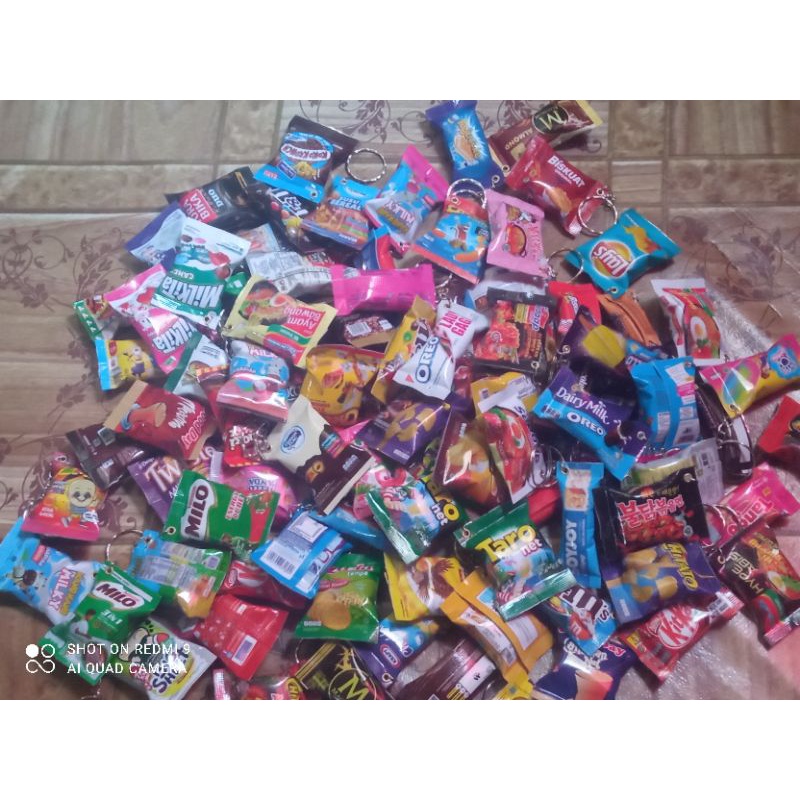 Gantungan kunci miniatur snack