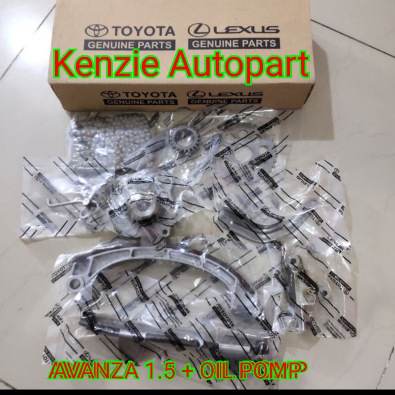 CHAIN SET RANTAI TIMING SET+ POMPA OLI AVANZA 1.5 RUSH TERIOS ORIGINAL