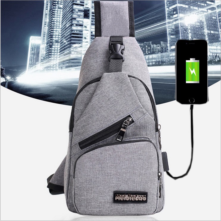 Satu7an T21 TAS SELEMPANG USB KANVAS PRIA Slempang Sling Bag Travel Grosir Import Murah COD Jakarta