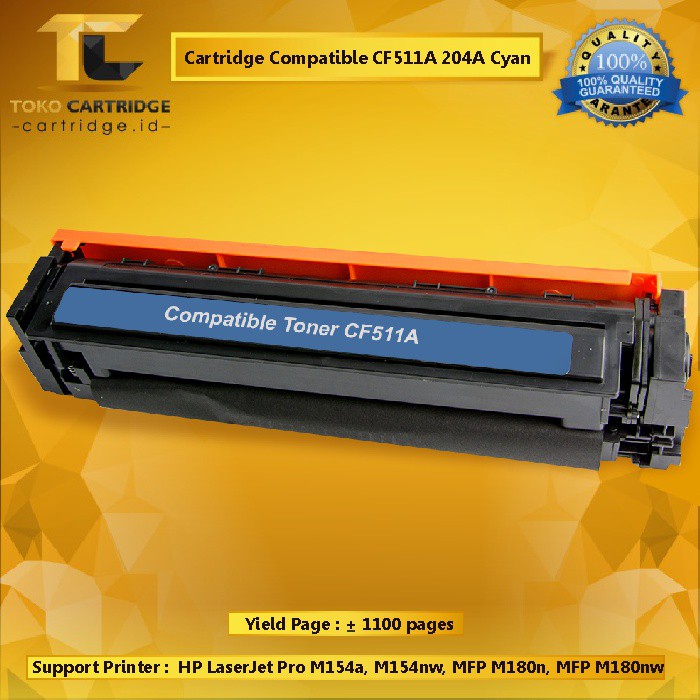 Cartridge Toner HP CF511A CF 511A 204A Cyan New Printer Laserjet Pro MFP M154A M154NW M180N M181FW