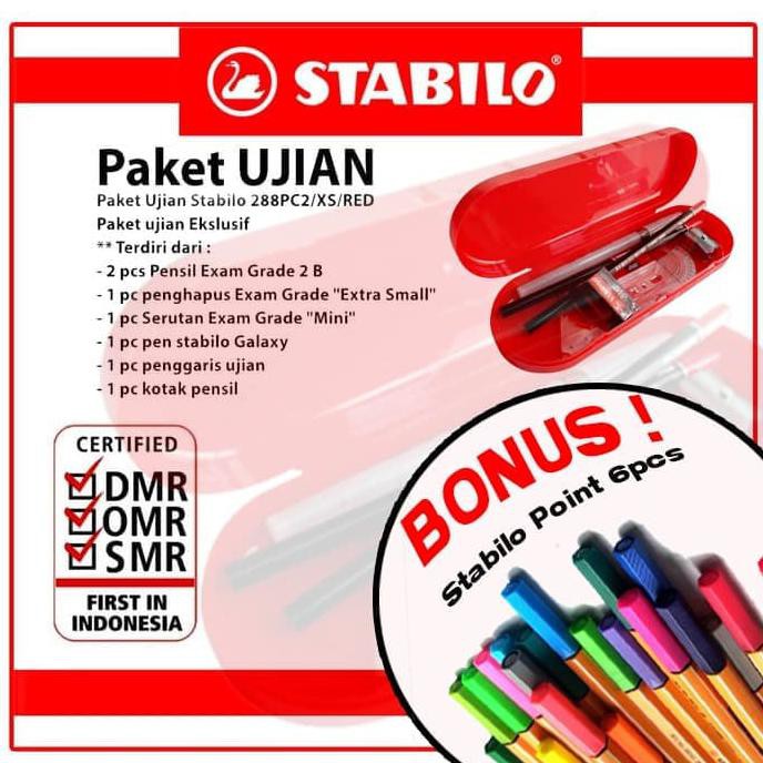 

Best Seller] Paket Ujian Stabilo 288 Pc2/Xs/Red + Bonus Stabilo Point