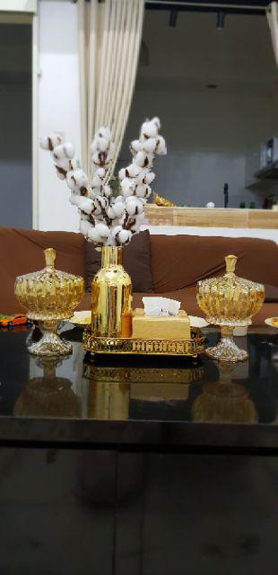 Toples Teratai Gold Glass Canister