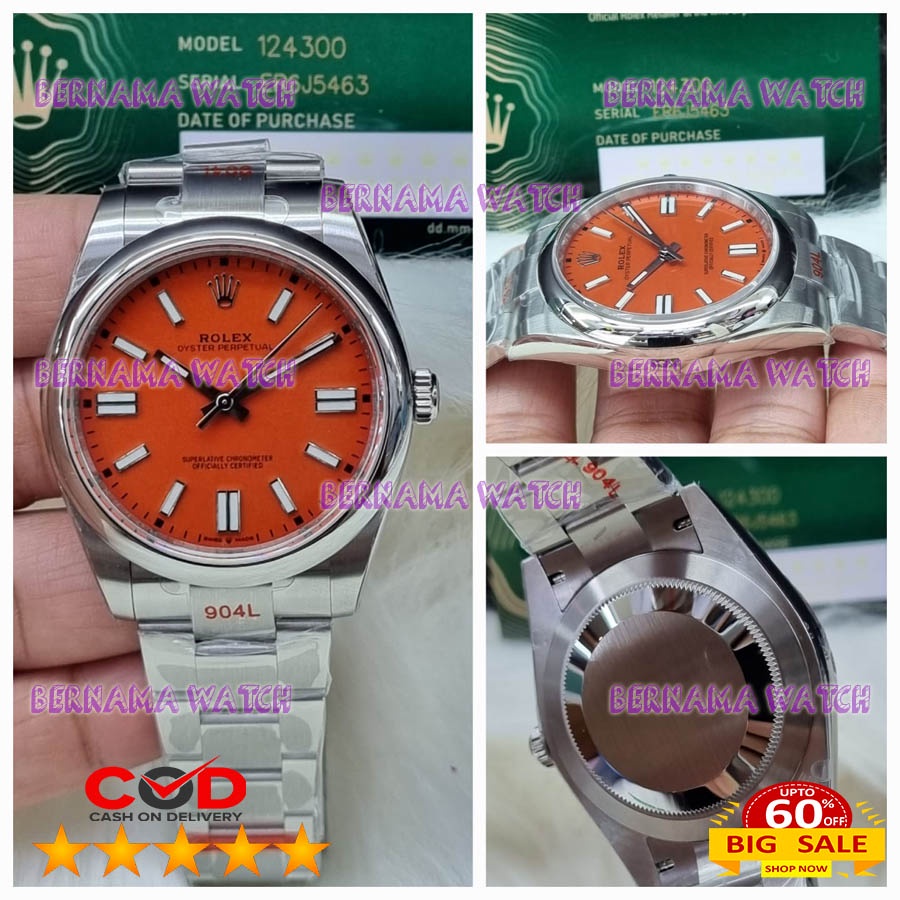 BEST SELLER JAM PRIA GROSIR TERMURAH ROLEX OYSTER MESIN SWISS ETA EWF 41 BOX ORI STRAP STAINLESS JAM