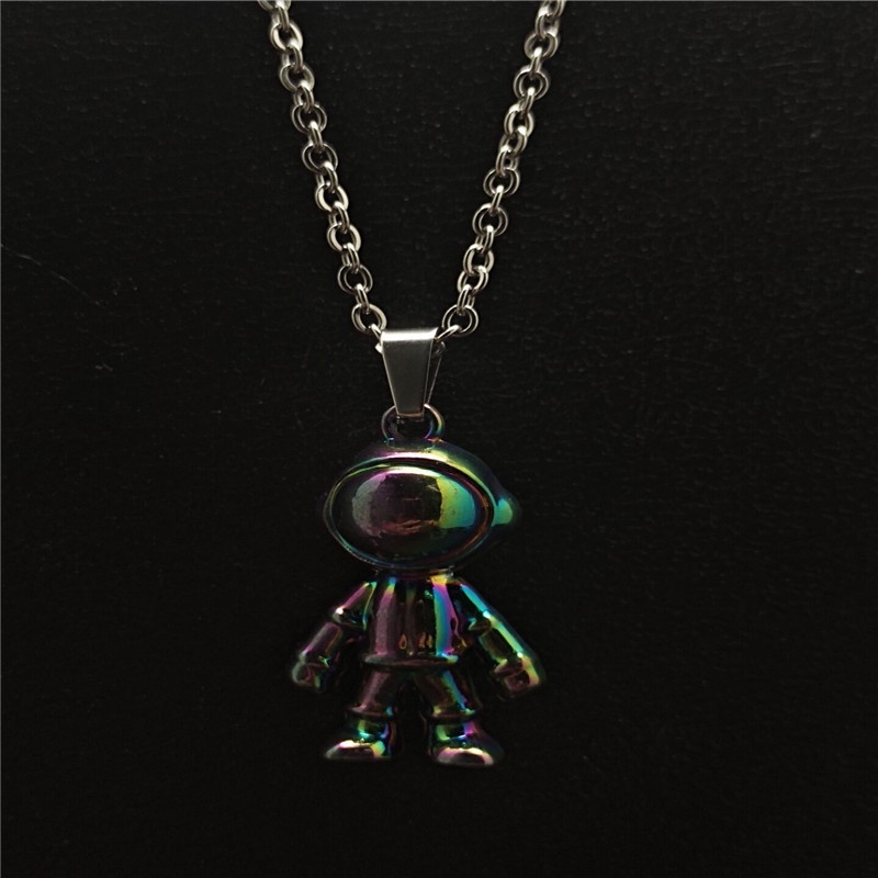 Warna-warni spaceman astronot kalung pria dan wanita beberapa Keren hip hop Bumi disco melompat lion