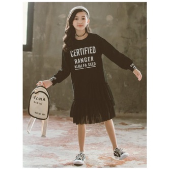 DRESS Anak cewek import 5TH-14TH TERUSAN PREMIUM-HITAMPUTIH CERTIFIED RANGER