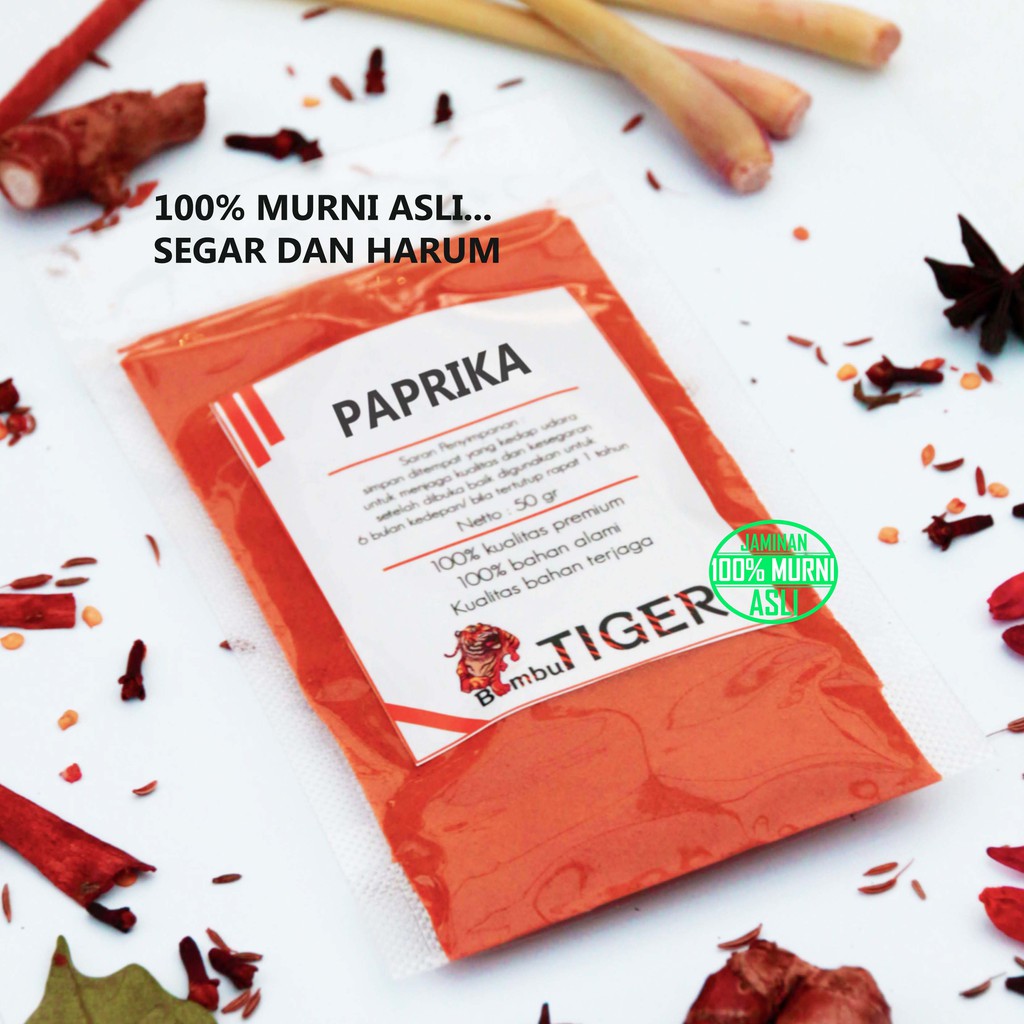 PAPRIKA POWDER - BUBUK / BELL PEPPER POWDER / ASLI MURNI / Bumbu Tiger