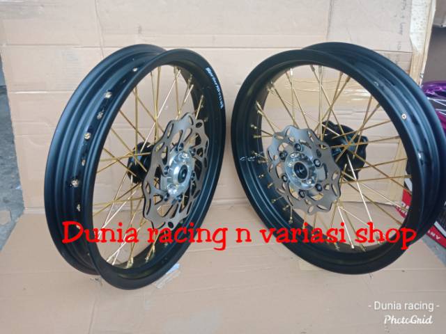 Paketan Velg Supermoto KLX 150 dan DTracker 150 velg sprint XD  lebar 250 300 350 17  sama piringan