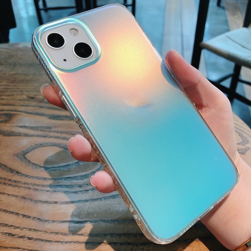 (Laser) Soft Case Hp Warna Gradasi Untuk iPhone 13 / 12 / 11promax / XS MAX / XR / 7 + / 8plus