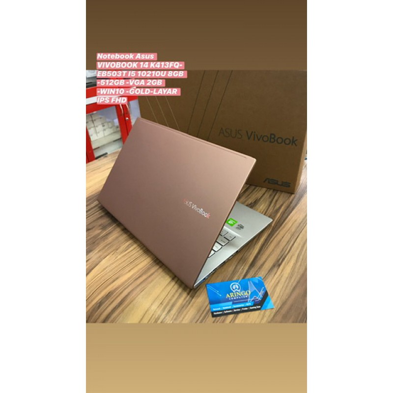 Laptop Asus VIVOBOOK 14 K413FQ-EB503T I5 10210U 8GB - SSD 512GB -VGA 2GB -WIN10 -GOLD-LAYAR IPS FHD
