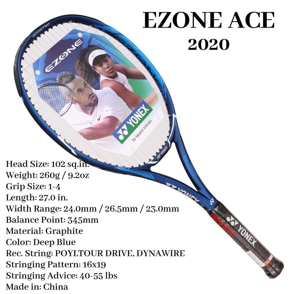 Jual Yonex Ezone Ace G Deep Blue Racket Tennis Shopee