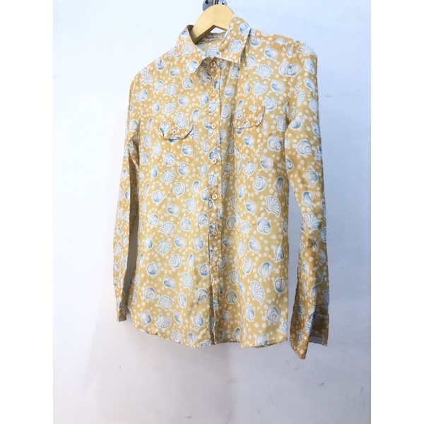 Kemeja wanita Rope picnic kuning second preloved