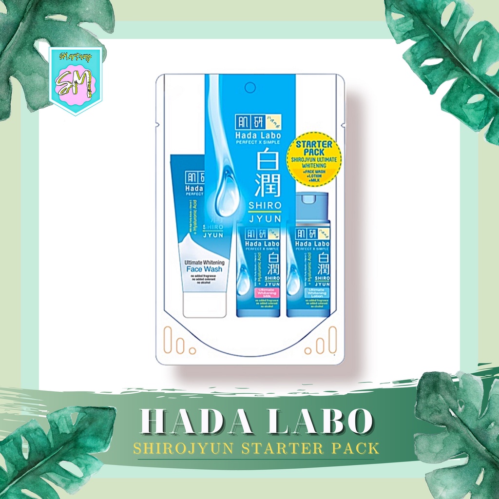 HADA LABO Shirojyun Ultimate Whitening Starter Pack (Isi 3 Pcs) | Lotion, Milk, Face Wash / Facial Wash | HADALABO