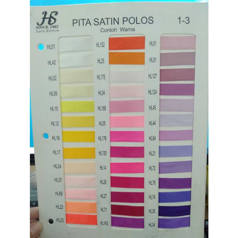 [1 Slop] Pita Satin 1/8 Inch, 1/4 Inch, 3/8 Inch, 1/2 Inch, 3/4 Inch, 1 Inch, 1 1/2 Inch, 2 Inch / Pita Satin Warna / Pita Kado / Pita Kain Warna / Pita Satin Polos Hl