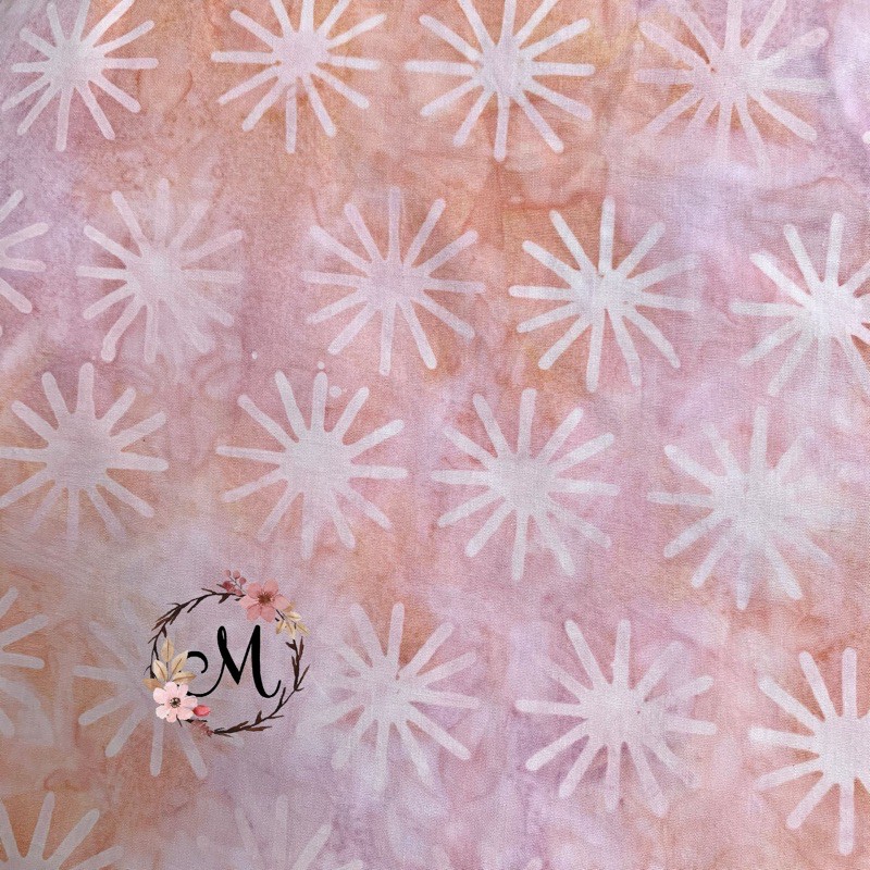 Perca kain katun batik bali - batik smoke - peach