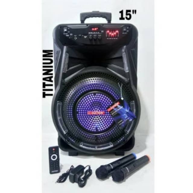 Speaker Portable meeting asatron 15 inch Titanium 2mic wireless