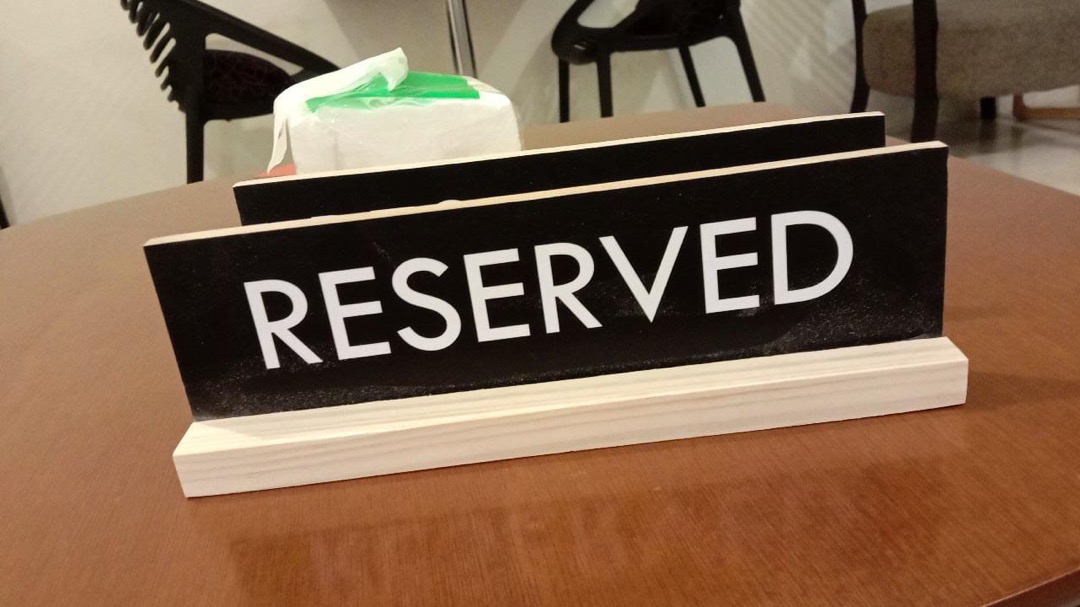 Papan Tanda Meja - Reserved Sign - Desk Sign