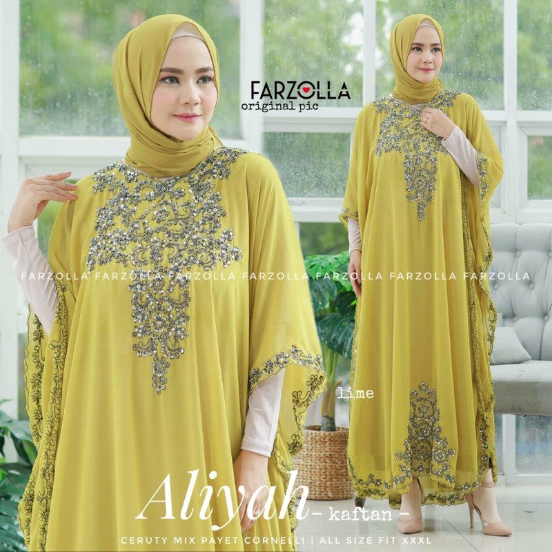 Kaftan Aliyah Gemini Ibu & Anak Mewah With Payet Aliyah Kaftan Original by Farzolla