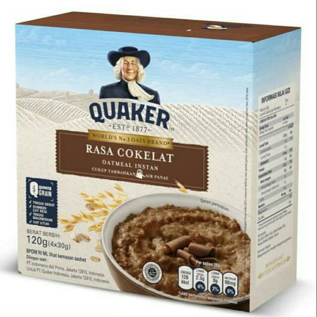 Quaker Oatmeal Instant Rasa Coklat Indonesia