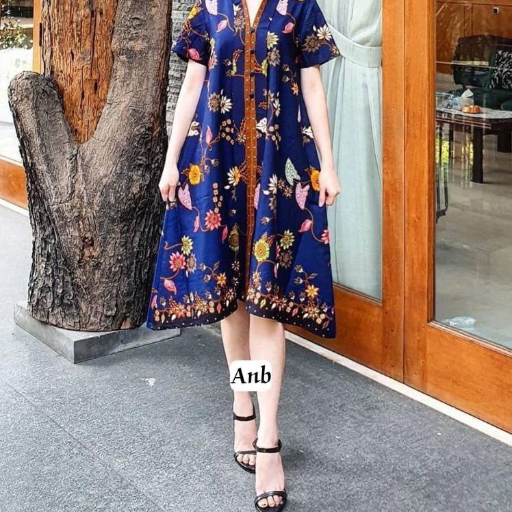 (MURAH) dress batik modern || dress formal •| dress pesta •| dress batik jumbo •| drees jumbo kondan