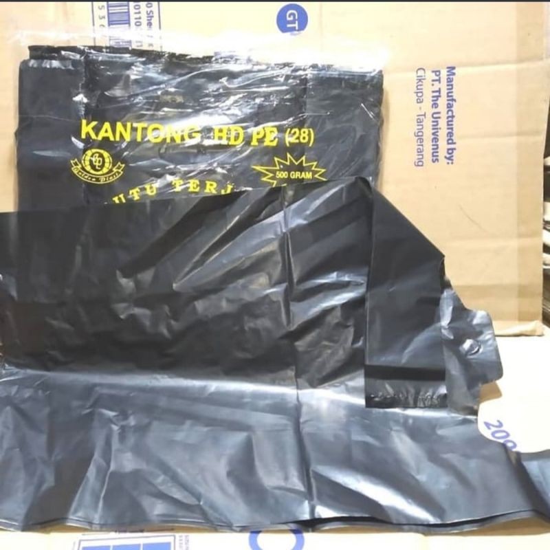 kantong hitam uk 28 cm > kantong kresek hitam > kantong plastik