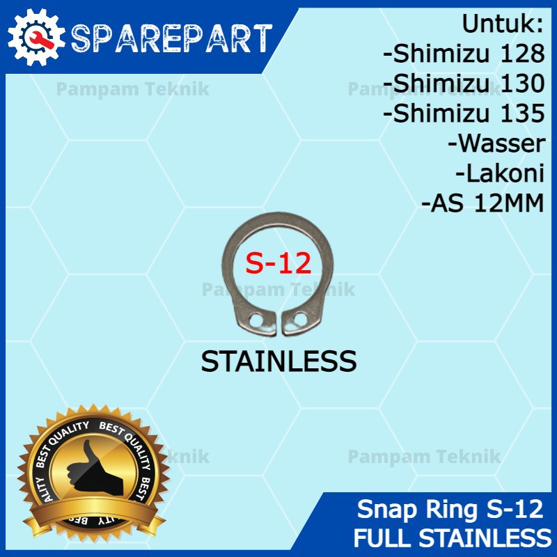 SNAP RING S12 FULL STAINLESS - SNAPRING S-12 SHIMIZU Dll As 12mm