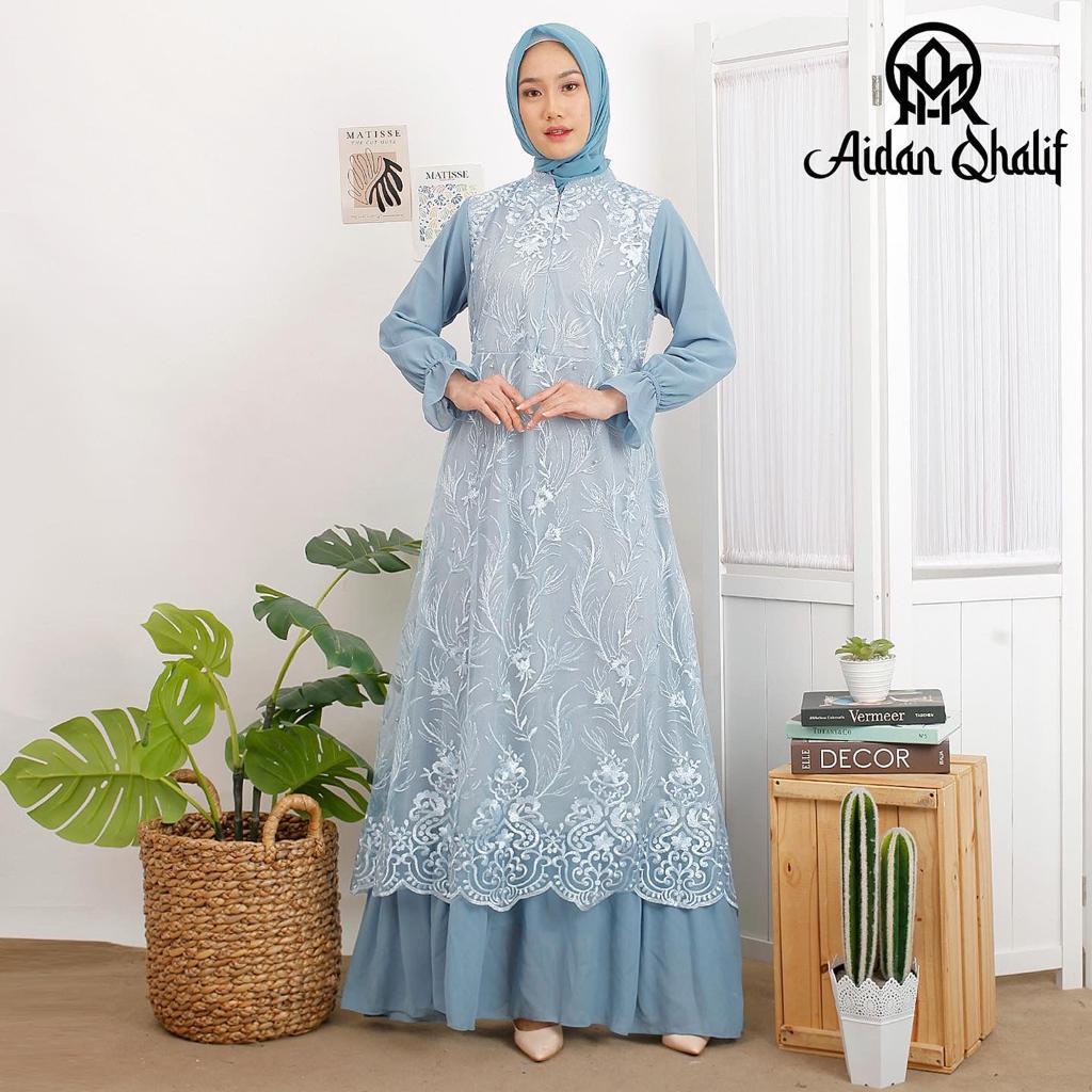 Dress Gamis Kebaya Cantik Modern Mix Ceruty Babydoll Gamis pesta Gaun Pesta Kondatangan Wanita Mewah By Laquse_kebaya2