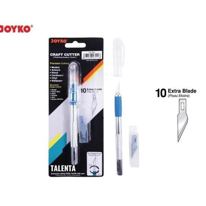 

PEN CRAFT Cutter Knife JOYKO CU-502 Metal + Bonus Refill 10 Blade Kode 225