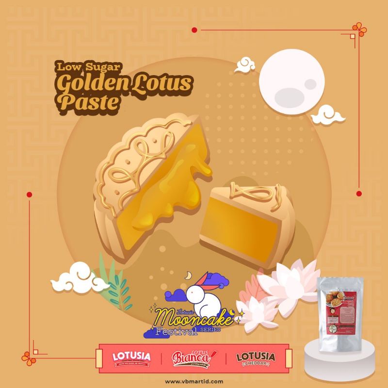 

500gr LOW SUGAR Golden Lotus Mooncake Filling HK (isian mooncake)
