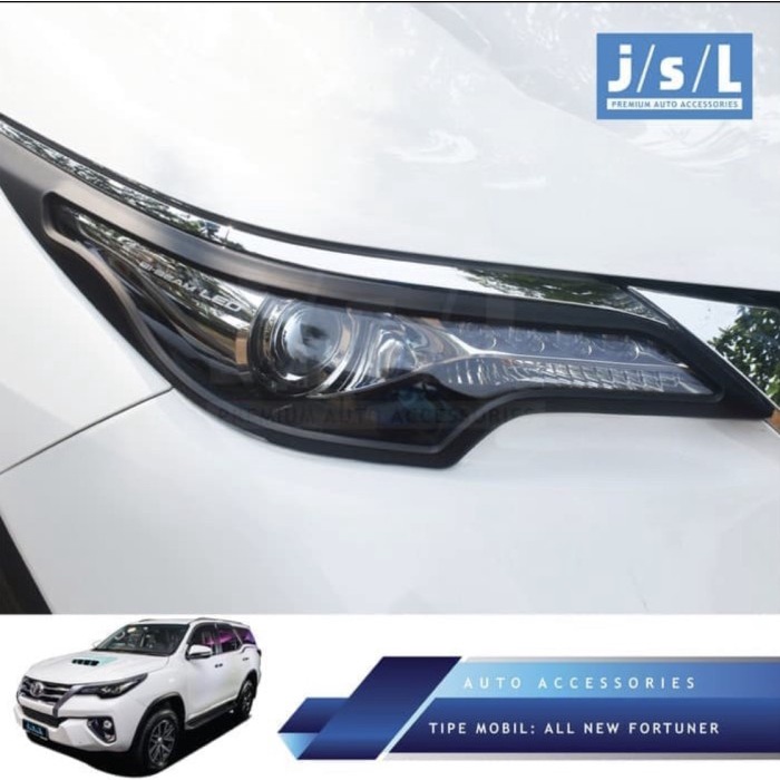 Garnish Lampu depan All new Fortuner Vrz 2016 2020 hitam