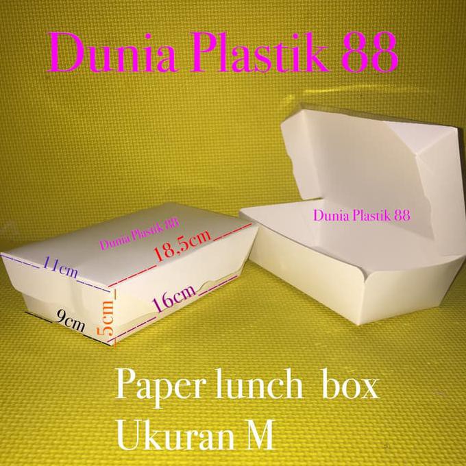 

Pmind324- Harga/Pc Paper Lunch Box Kotak Dus Makanan Nasi Kertas Uk M Take Away 468G