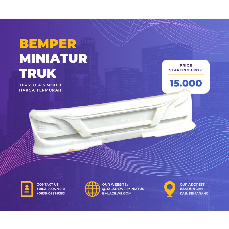 Skala 14 Bemper Avante 14CM Full Detail Untuk Truk Oleng