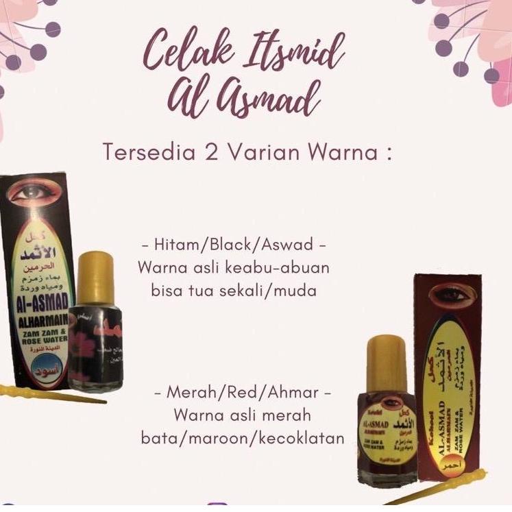 [KODE LN9DJ] Grosir Celak Itsmid Al Asmad Saudi Plus Air Zam Zam Original Hitam Dan Merah/ Celak Bub