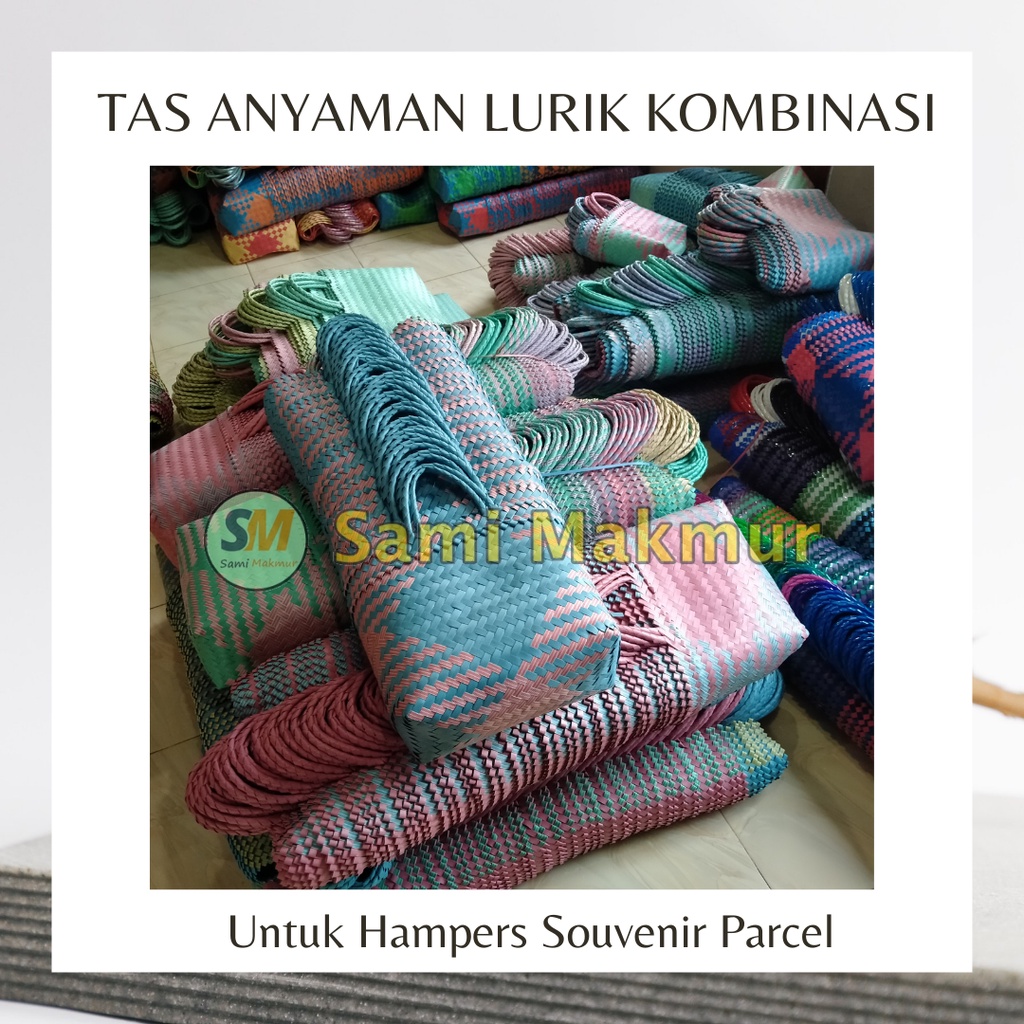 Tas Anyaman Plastik LURIK TANGGUNG  Bahan Tebal untuk Pengusaha Hampers Souvenir Parcel Wadah Berkat Muat Kotak Nasi Tas Anyaman Plastik