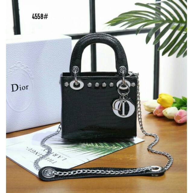 DIOR MINI LADY CROCO BAG