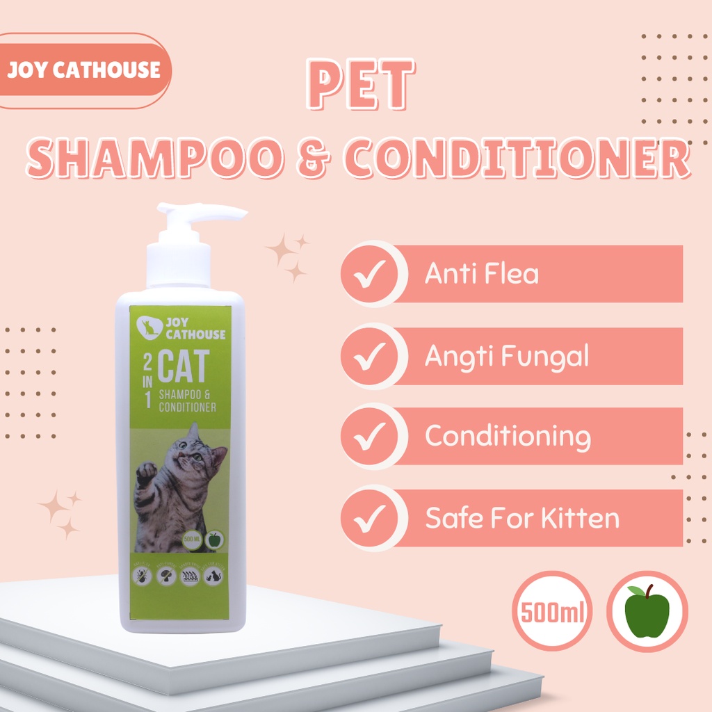 Shampo Joy Cathouse 500ml Sampo Anti Kutu Jamur Shampo Kucing, Anjing dan Hewan Berbulu Lainnya.