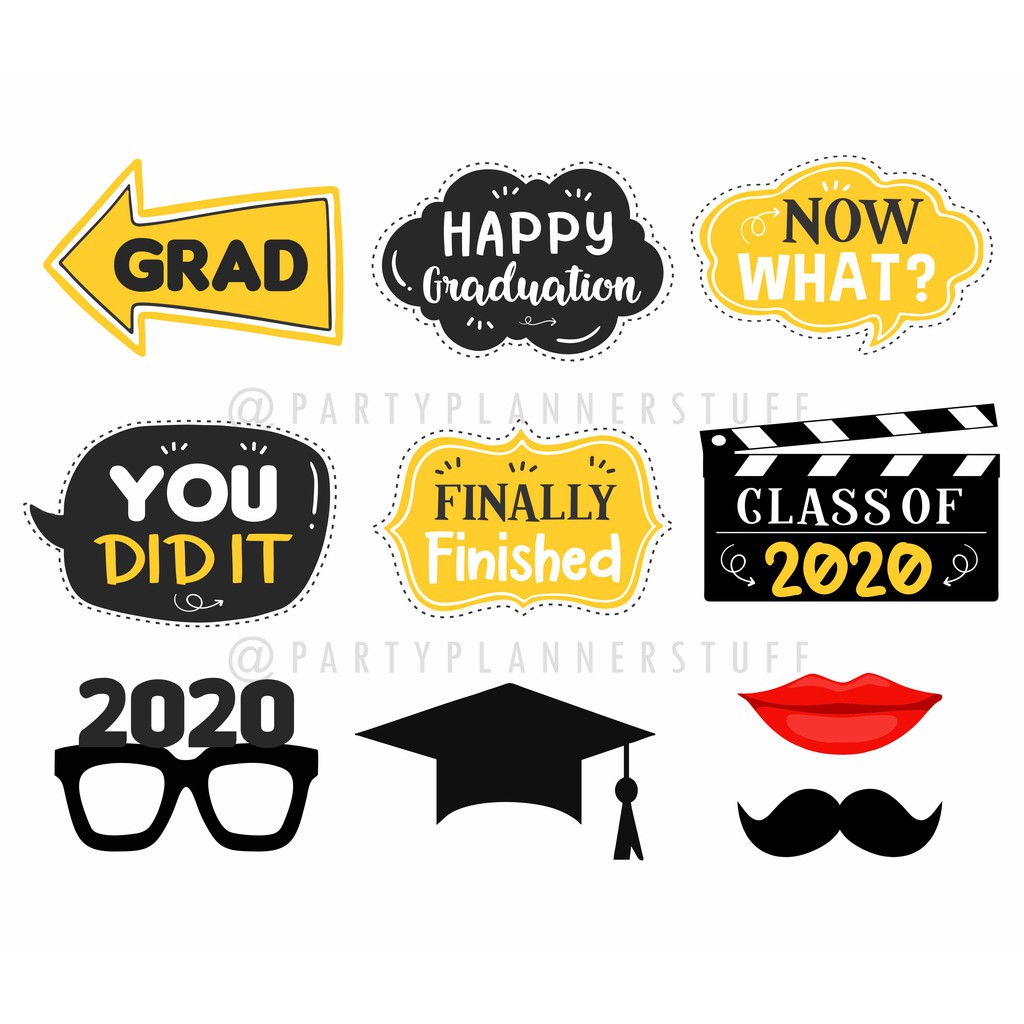 Grad fun props photobooth property wisuda graduation acc foto kelulusan dekor wisuda properti foto